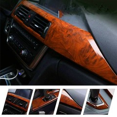 DIY Car Sticker Interior Wood Grain Textured Glossy Vinyl Wrap Decal Sheet Film