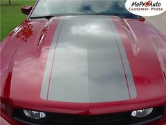 Pony Center 22 Inch Wide Mid Hood-Rear Stripe Decal Graphic 2010-2012 GT Mustang