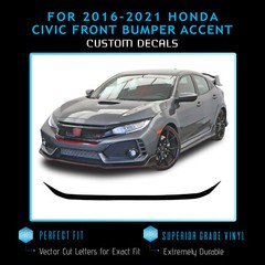 For 2016-2021 Honda Civic Front Bumper Accent Graphic Decal – Flat Matte Vinyl