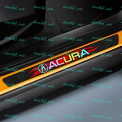 4PCS Carbon Fiber Car Door Scuff Sill Cover Panel Step Protector For Acura