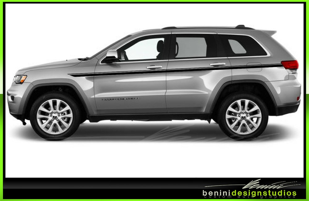 Upper Body Line Racing Stripes Graphics 1- Fits 2011 – 2020 Jeep Grand Cherokee