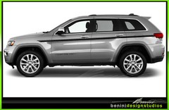 Upper Body Line Racing Stripes Graphics 1- Fits 2011 – 2020 Jeep Grand Cherokee