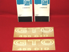 1970-73 PONTIAC GTO 455 FENDER / QUARTER PANEL DECALS NOS Original GM 479919