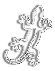 1 New 3D Chrome Plastic Luck lizard Gecko Self Adhesive Emblem Badge/Decal Car