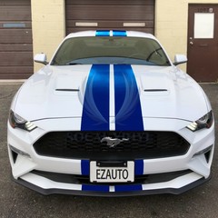 Matte Metallic Satin Pearl Racing Stripes Vinyl Wrap Rally Sticker 25/50 Feet