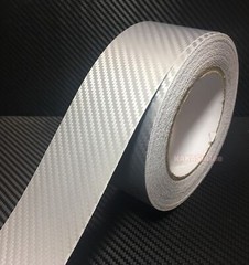 3D Silver / Sheet Car PVC Grain Carbon Fiber Vinyl Tape Wrap Sticker Decors Trim