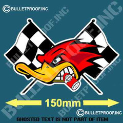 HOT ROD DUCK Decal Sticker Set Vintage Retro Americana Rat Rod Hot Rod Stickers