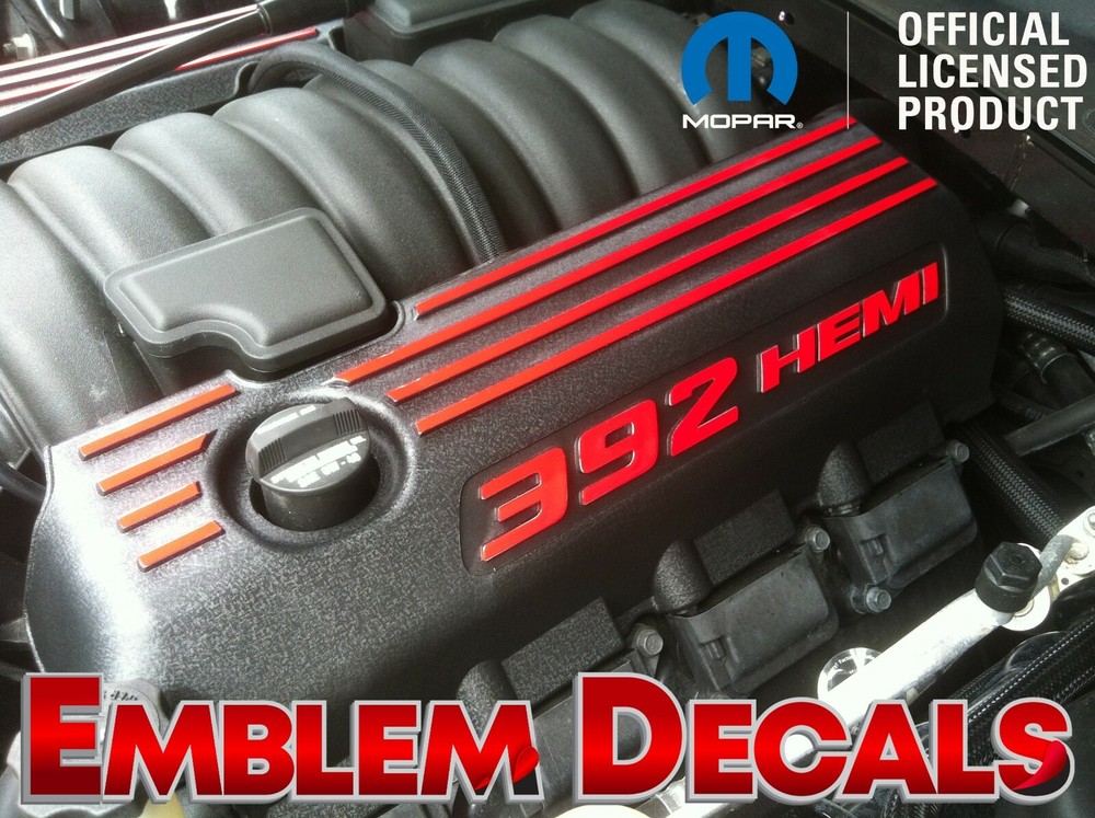 Dodge Challenger 392 Hemi Engine Decal SRT 09 2010 11 12 13 14 15 16 17 18 19