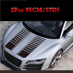 Black Decals DIY Vinyl Stickers Stripe Styling Set For Car SUV Pickup Truck Hood