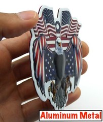 ALUMINUM Eagle Decal Stickers Military Motorcycle Car Emblem VETERAN 3.5″ x 3.2″