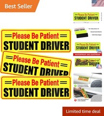 3 Pcs Magnetic Student Driver Sign – Bright Yellow Reflective Decals for Safety