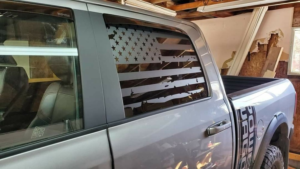Compatible with Dodge Ram .. Window flag graphic. Sold as a set. Both sides