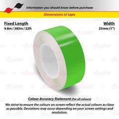 LIME GREEN 1″ 25mm Roll PIN STRIPE Car Striping Line TAPE Decal Vinyl Sticker