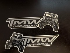 TMW OFF-ROAD RIGHT LEFT 2pc Black White OEM 7″x2″ Sticker Set
