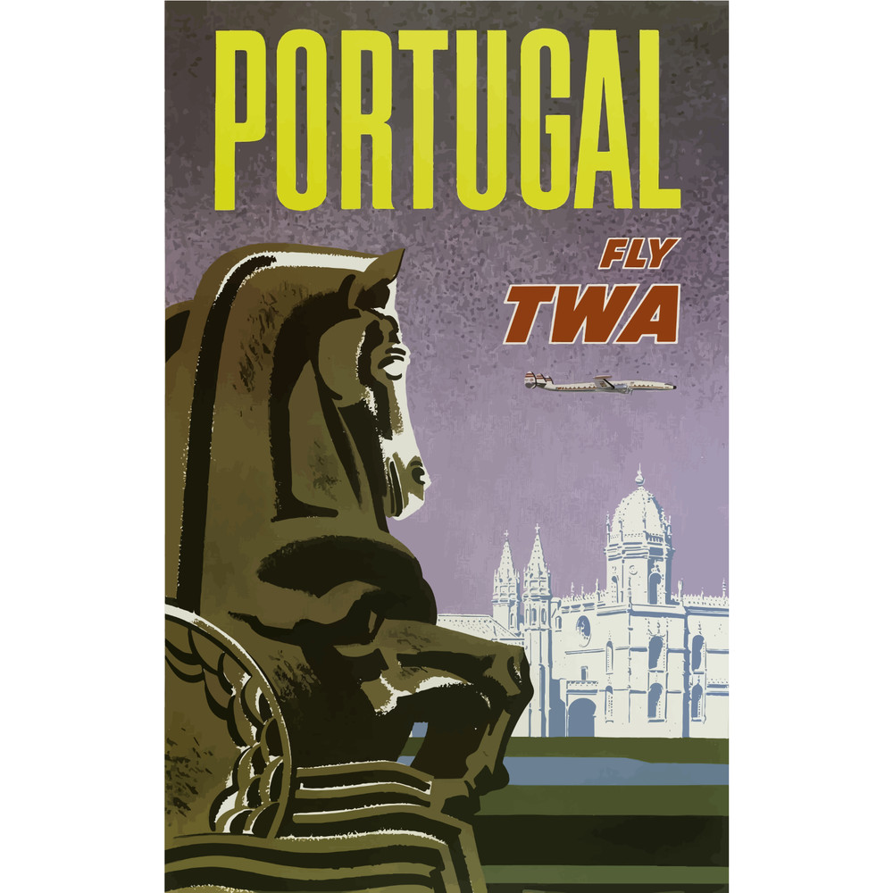 Portugal Sticker 4″ Travel Tourist Visit Retro Vintage Style Fly TWA Country