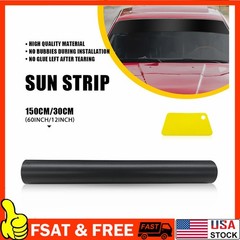 60×12″ Sun Visor Vinyl Decal Strip Matte Black Banner Blank Windshield Sticker B