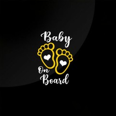 Baby on Board Cute Baby Feet w/Heart Die Cut 2 Colors Car Decal Sticker 7″(H) #3
