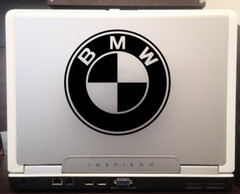 BMW Logo decal on car truck Laptop MAC decal sticker 6″ Black