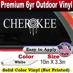 Cherokee Indian Dreamcatcher Car Truck Window Laptop Decal Sticker White 10X3.3