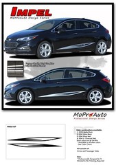 Impel Rocker Door Stripes Vinyl Graphic Decals 3M Kit 2016-2018 2019 Chevy Cruze