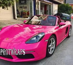 50FT x 5FT Premium Ultra Gloss Glossy Vinyl Full Car Wrap Film Sticker Rose Pink