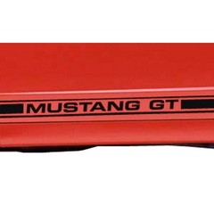 Graphic Express Side Stripe Decal Kit With Mustang GT Cutout Black 1979-2004