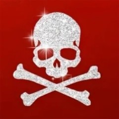 IRIDESCENT SILVER GLITTER BLING SHINY SKULL CROSSBONES 2” VINYL STICKER DECAL