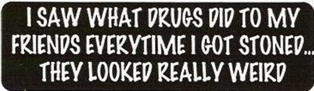 Motorcycle Sticker for Helmets or toolbox #925 I saw what drugs did to my friend