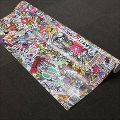 Self-adhesive Car Sticker Bomb Wrap Sheet Panda Cartoon Graffiti Decal 50x152cm