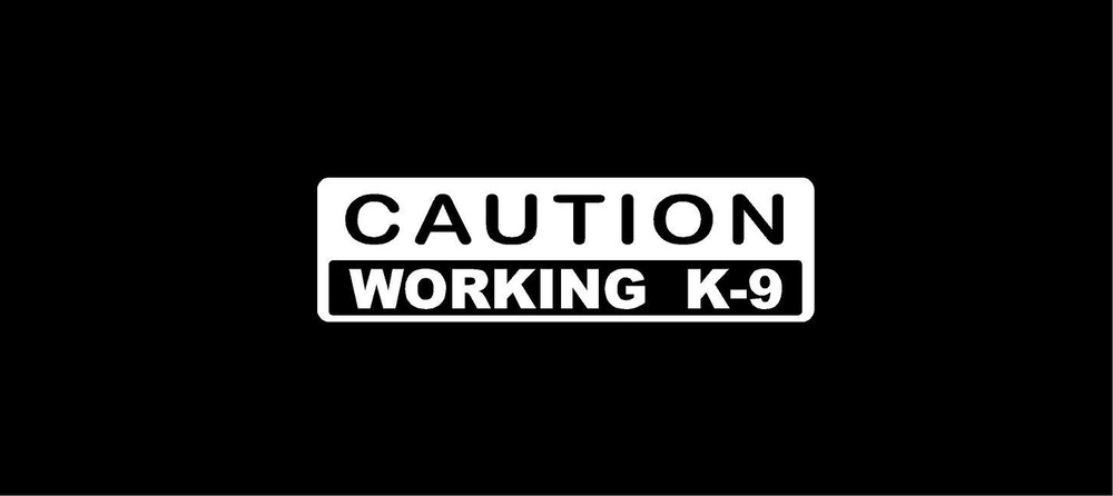 2 Caution Working k-9 decals 1.5x 5 inches Police Dog canine German Shepard