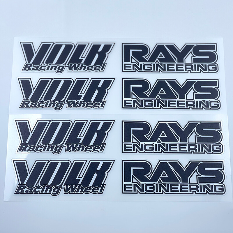 NEW 8pcs JDM Japan Black Rays Engineering VOLK Racing TE37 Wheel decals sticker