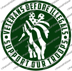 Veterans Before Illegals,Support Our Troops,Military,We The People,Vinyl Decal