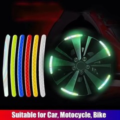 20x Car Wheel Reflective Stickers Alloy Rim Stripes Glow Stickers for Motorcycle