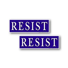 RESIST Political Mini Stickers CLASSIC RESIST TRUMP Blue Decals 10 Pack 9″
