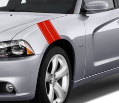 Dual 7″ Wide Fender Stripe Hash Mark Decal Universal Fit 22″ Long for both sides