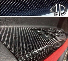 Carbon Fiber Vinyl Wrap Sticker 4D Black Bubble Free Self-Adhesive 12×60 Inches