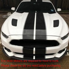 78.7” Black Hood Roof Rally Racing Stripe Decal Vinyl Stickers Universal