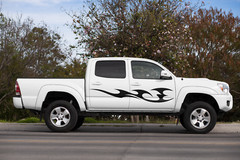 set of 2 Tribal Flame Vinyl Decals Truck, Motorcycle Tank, Car Decals A109