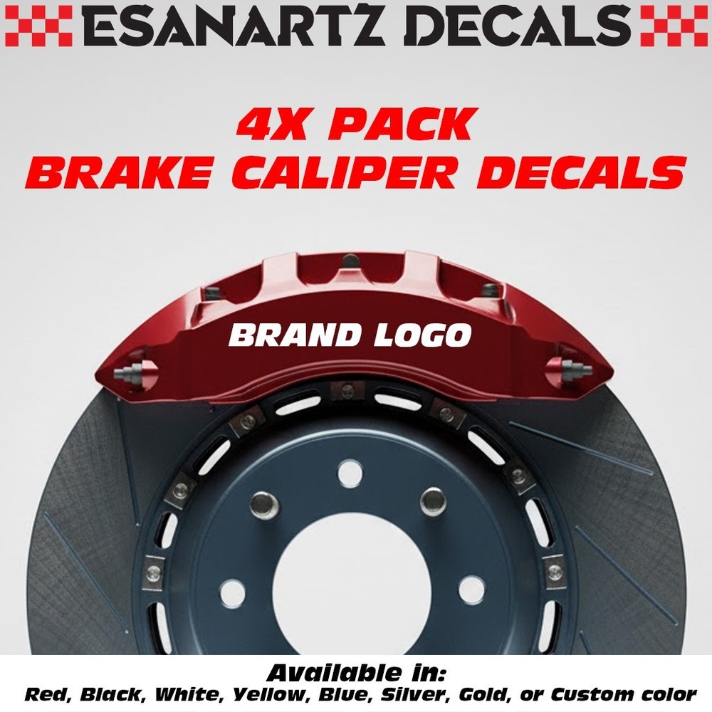 High Temp Custom Brake Caliper Decals 4X Pack, Sport Performance Car Luxury