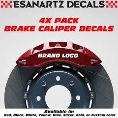 High Temp Custom Brake Caliper Decals 4X Pack, Sport Performance Car Luxury