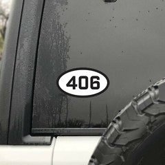 Montana Area Code 406 Stickers | 5×3-Inches | Laminated UV Protected