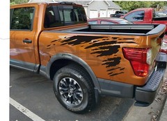 2x Rear Bedside Vinyl Decals for Nissan Titan 2019-2024 Splash Graphics