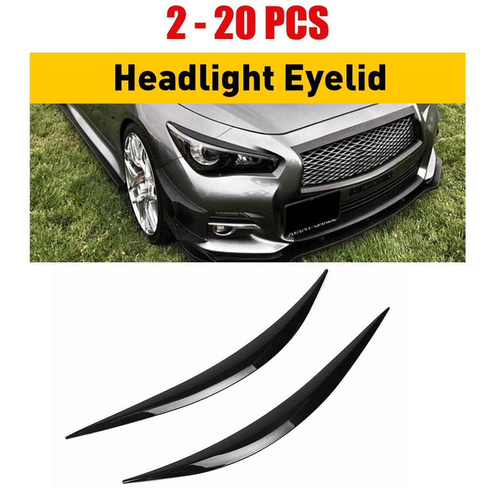 FOR 14-22 INFINITI Q50 HEADLIGHT BLACK EYELID COVER EYE EYEBROW LID BROW 2-20PCS