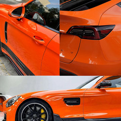 Crystal Flame Orange PET Vinyl Wrap Film Roll 5FTx50FT Air Release Bubble Free