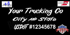 COMMERCIAL TRUCK USDOT DOOR DECALS 2X CUSTOM CITY STATE VINYL MADE IS USA