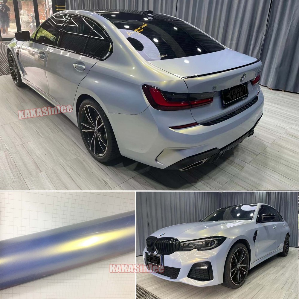 Chameleon Pearl Metal Glossy Full Car SUV Vinyl Wrap Sticker Grey Gold 65FT BO