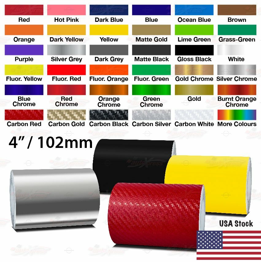 4″ Roll Vinyl Pinstriping Pin Stripe Solid Line Car Tape Decal Stickers 100mm