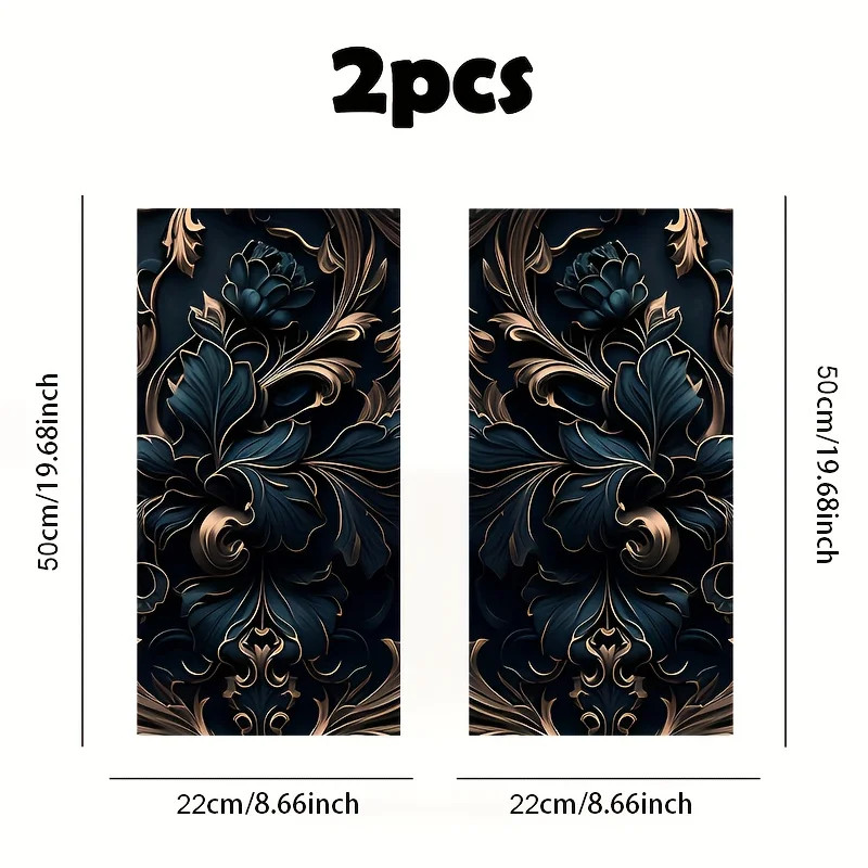 2pcs Floral Pattern Car Sticker Waterproof Scratch Resistant Holiday Decoration
