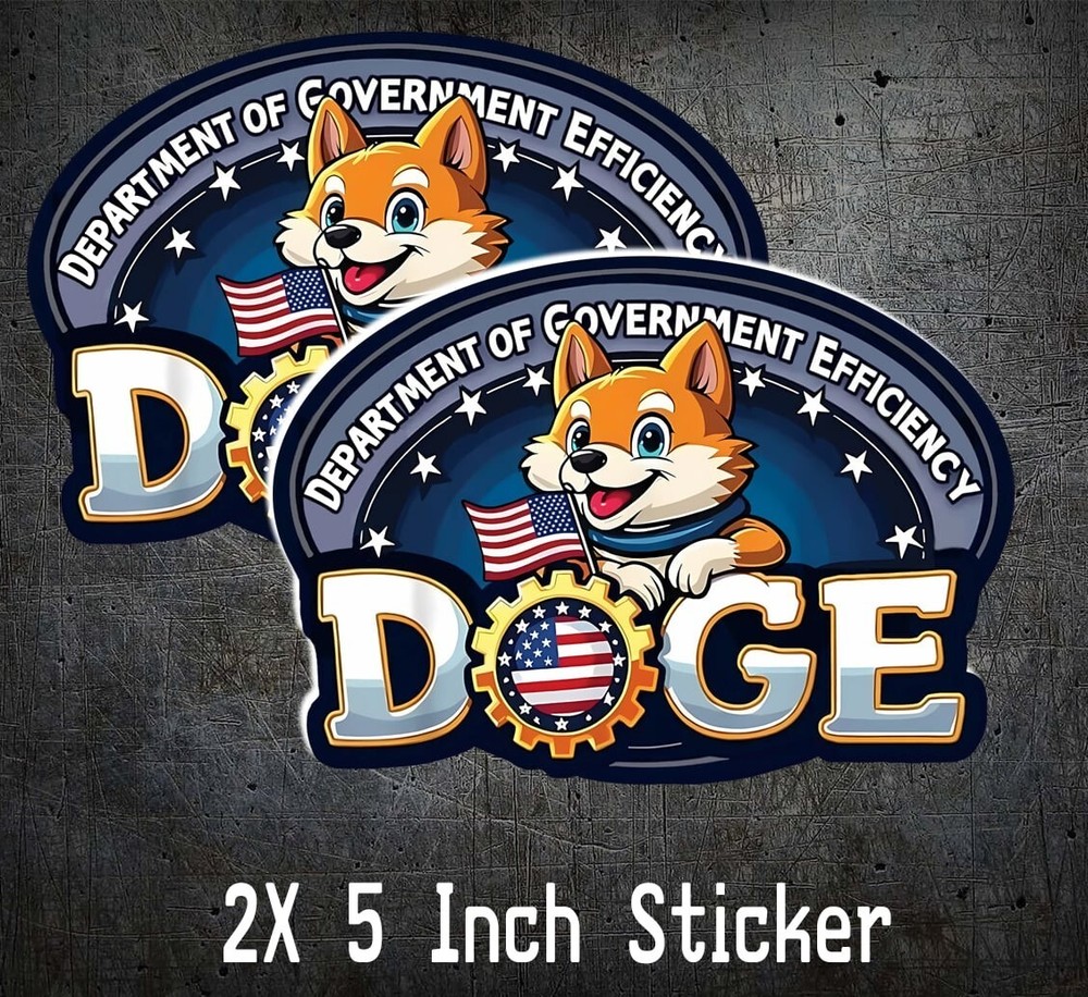 2x Doge Oval Sticker Decal Meme – Elon Musk Trump 5 Inch MAGA Department GOVT