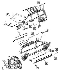 New OEM Mopar Right REAR Door Applique 08-16 Chrysler Town & Country 05020668AA